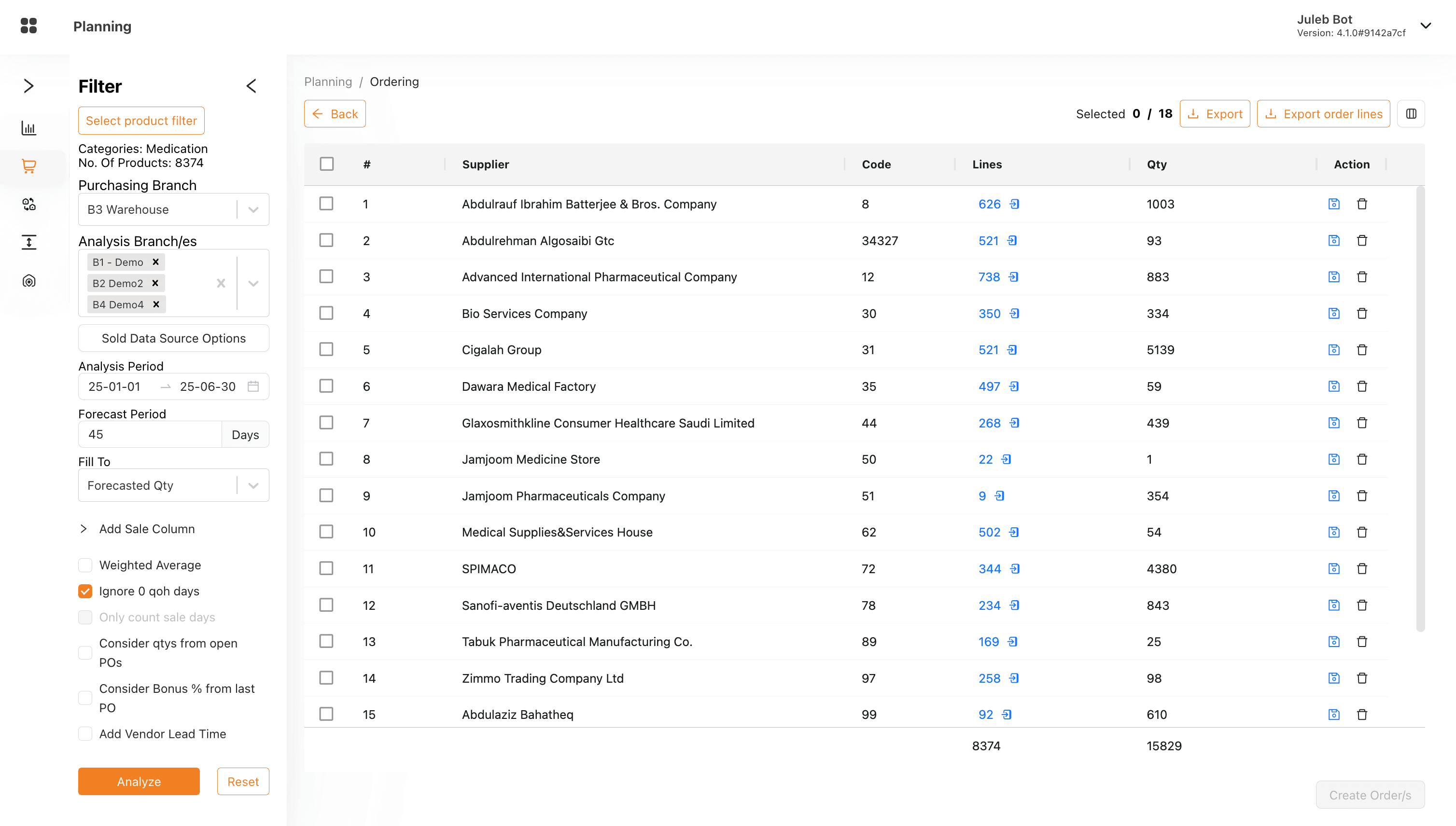Created Orders categorized by supplier in 2 clicks .png